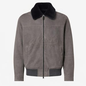 gray suede fur jacket