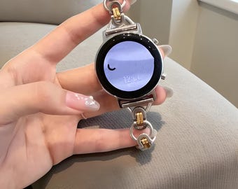 Stylish Metal Silicone Loop Band For Samsung Galaxy Watch 7 6 5 4 FE Pro Classic 44mm 40mm Bracelet Strap