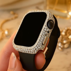 Apple Watch-fodral i strass – Skyddande blingfärgat härdat glas