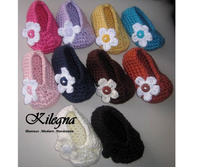SALE Spring Summer Baby Girl Shoes Baby Flower Girl Shoes Crochet Flats