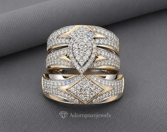 Bruidsmoissanietringset, 925 sterlingzilveren marquise verlovingsband