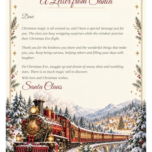 Editable Santa Letter, Nice List Certificate & Snowy Envelope - Original Cream Christmas Post PDF