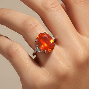 Natural Ethiopian Opal Ring, Handmade 925 Sterling Silver Ring, Fire Opal Statement Ring, Opal October Birthstone Jewelry, Rose Gold Finish