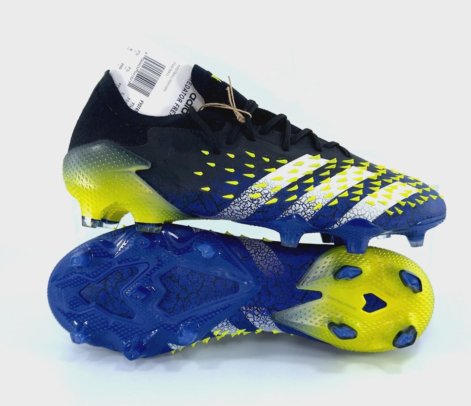 football cleats blue and yellow