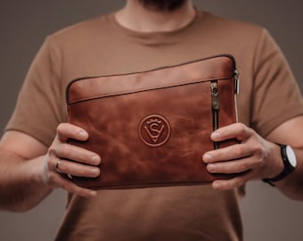 Mens Reddish Brown Leather Crossbody Sling Bag, Handmade Shoulder Chest Bag Organizer, Small Messenger Fanny Pack, Gift for Him Husband