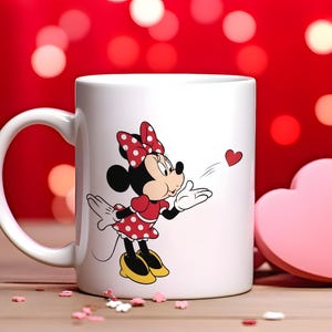 Mickey & Minnie Mouse Custom Name Couple Coffee Mug, Matching Cartoon Couples Ceramic Tea Cup, Disney Personalized Love Mug for Couples Bild 2