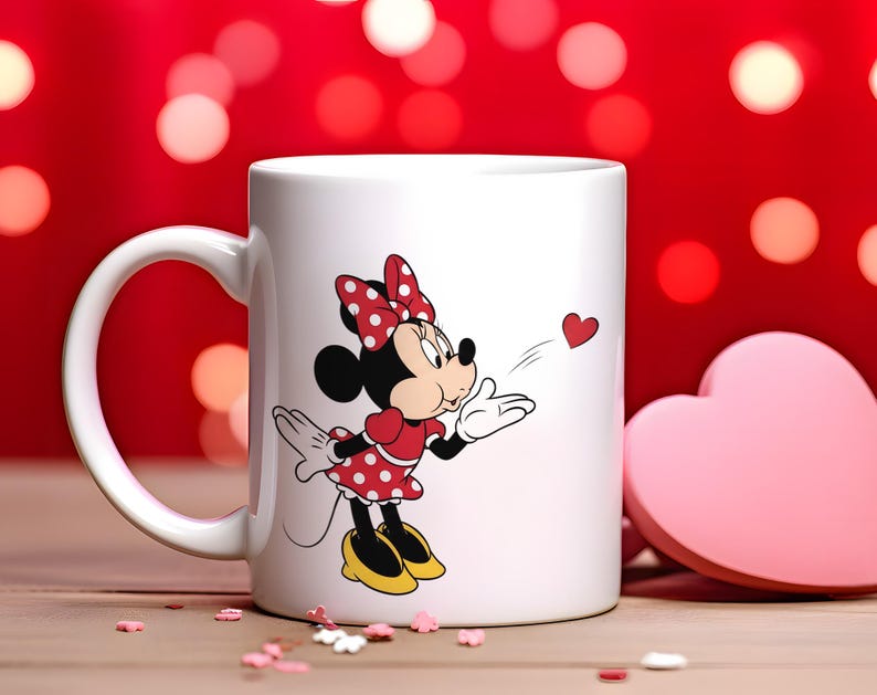 Mickey & Minnie Mouse Custom Name Couple Coffee Mug, Matching Cartoon Couples Ceramic Tea Cup, Disney Personalized Love Mug for Couples Bild 2
