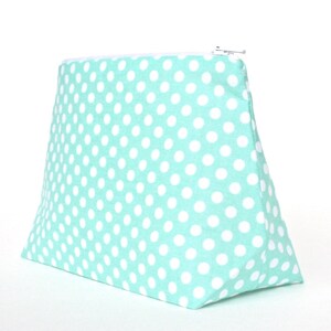 SALE - Makeup Bag / Cosmetic Bag in Mint Green Polka Dot (Mint Wedding, Mint Green Baby Shower, Bridal Shower)