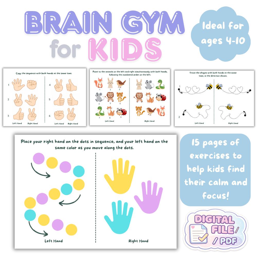 Brain Gym Workbook for Kids | Bilateral Coordination Exercises