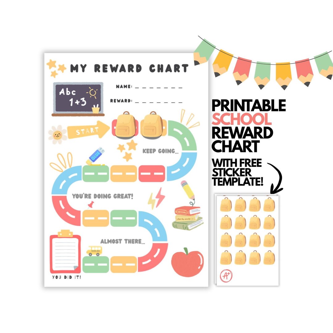 School Reward Chart for Kids & Toddlers: Printable Behavior Tracker ...
