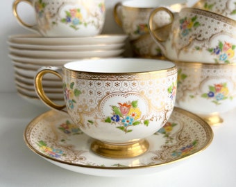 Tasse à thé et soucoupe HTF Rare Star Paragon, peinte à la main, porcelaine anglaise fine antique, plusieurs exemplaires disponibles, vendu séparément
