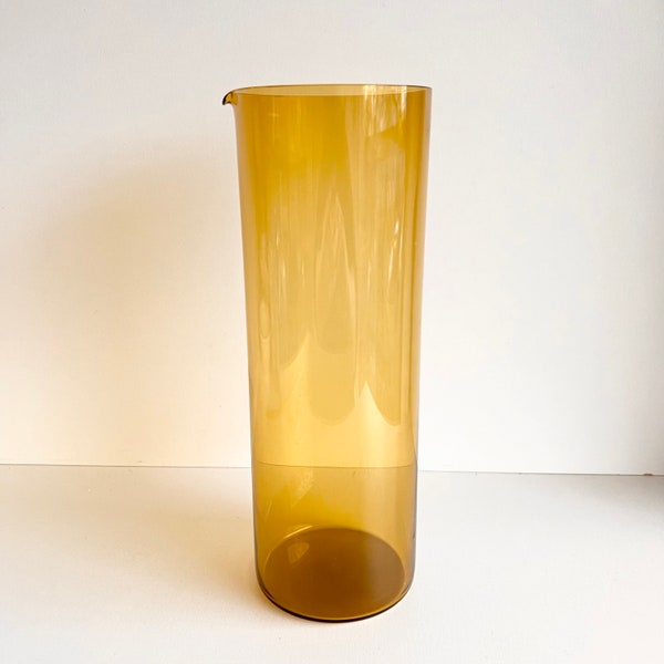Amber Glass Pitcher, Finnish Nuutajarvi Kaj Franck, Mid Century, Mod Design, Clean Line, Minimal