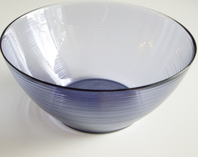 Vintage Glass Salad Bowl Jardiniere Arcoroc Purple Etsy