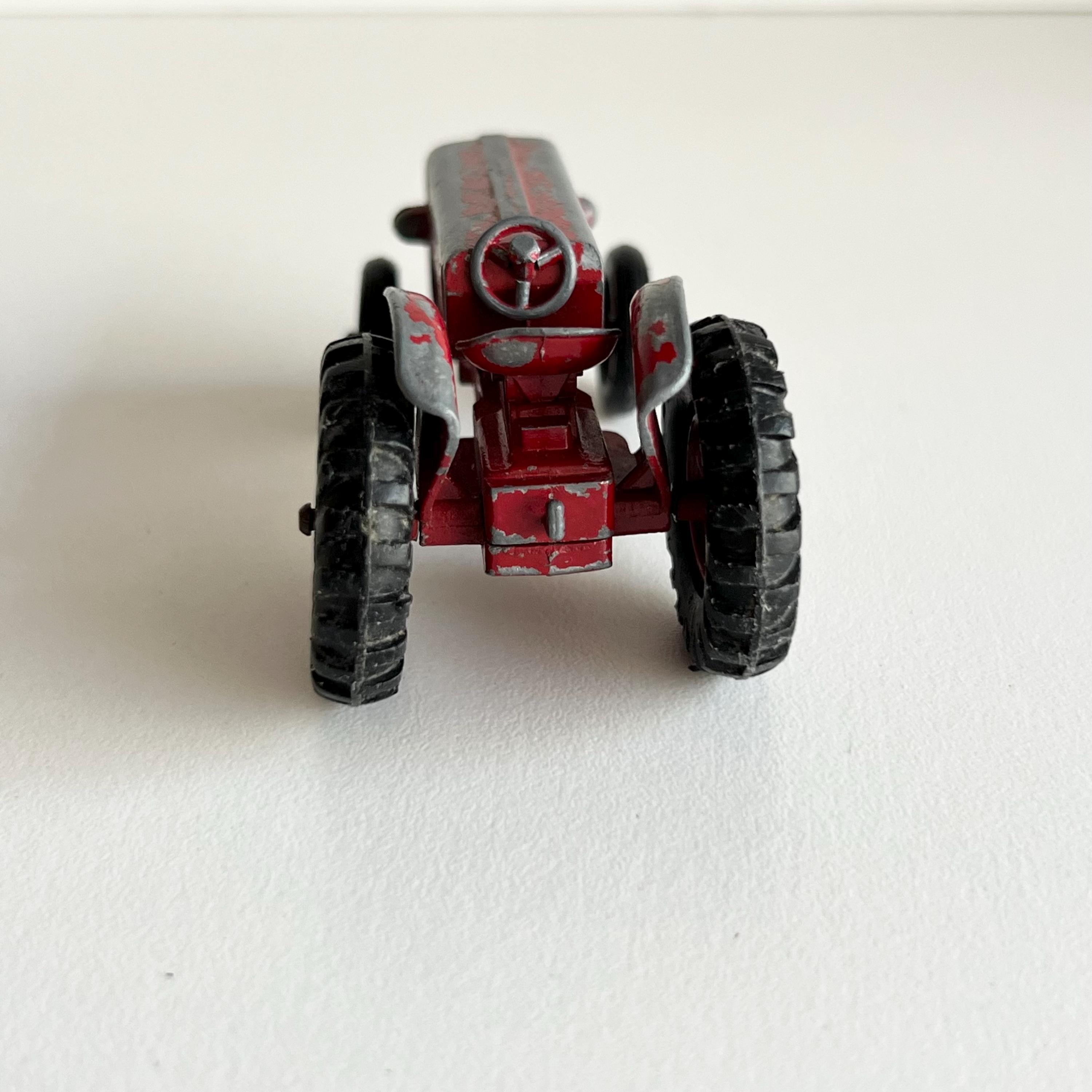Early Matchbox Lesney Tractor, No 4, King Size, Red With Black