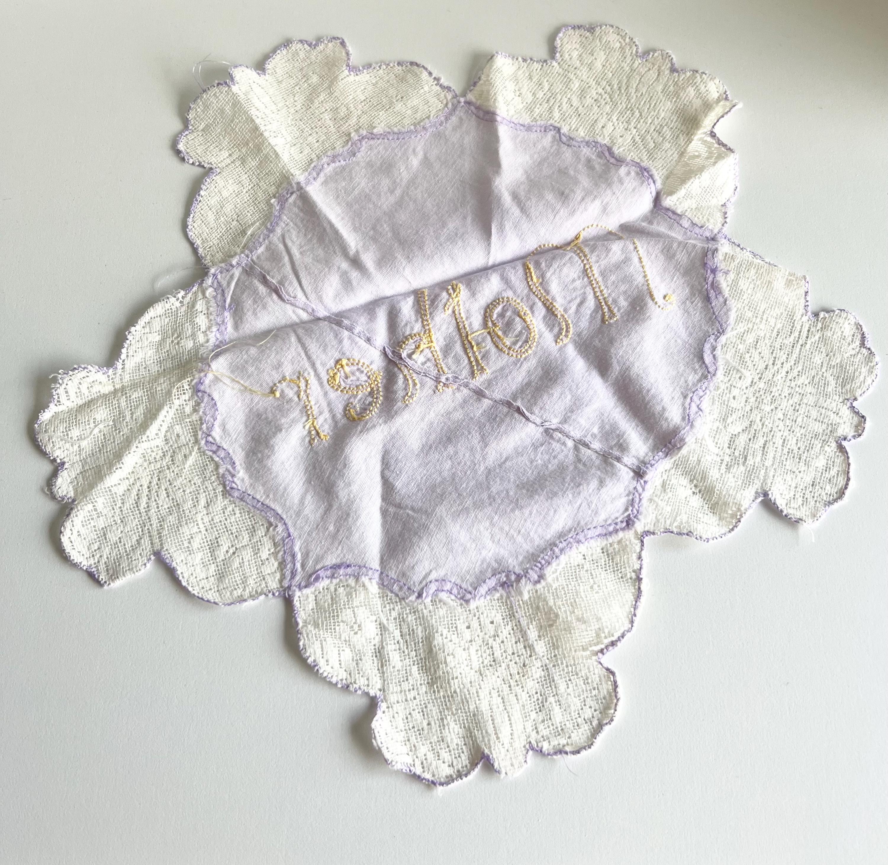 ヴィンテージ マザーズ ハンカチとドイリー（別売り）、バラの刺繍 