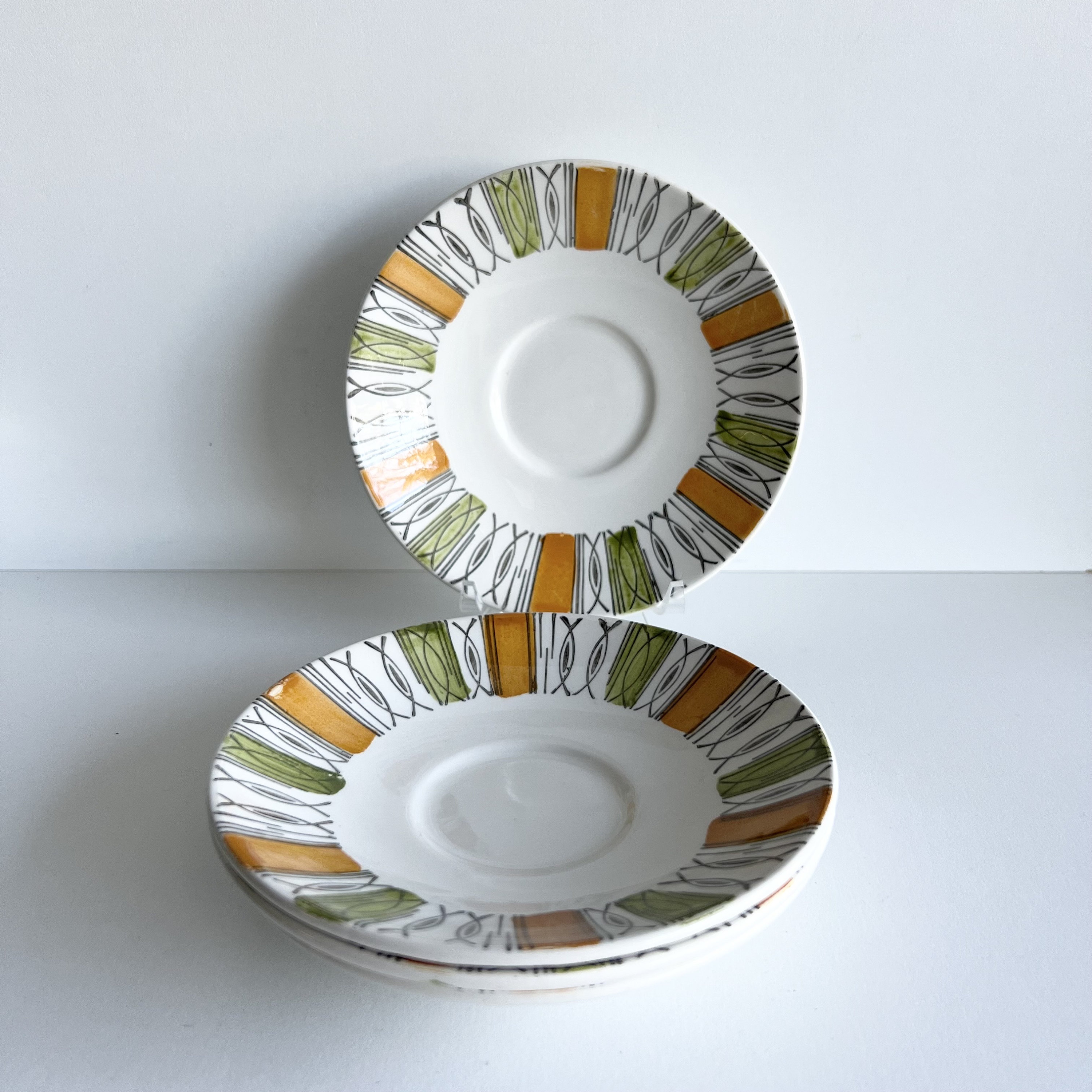 4 Replacement Saucers, Kathy Winkle, Broadhurst Saucers, Viscount