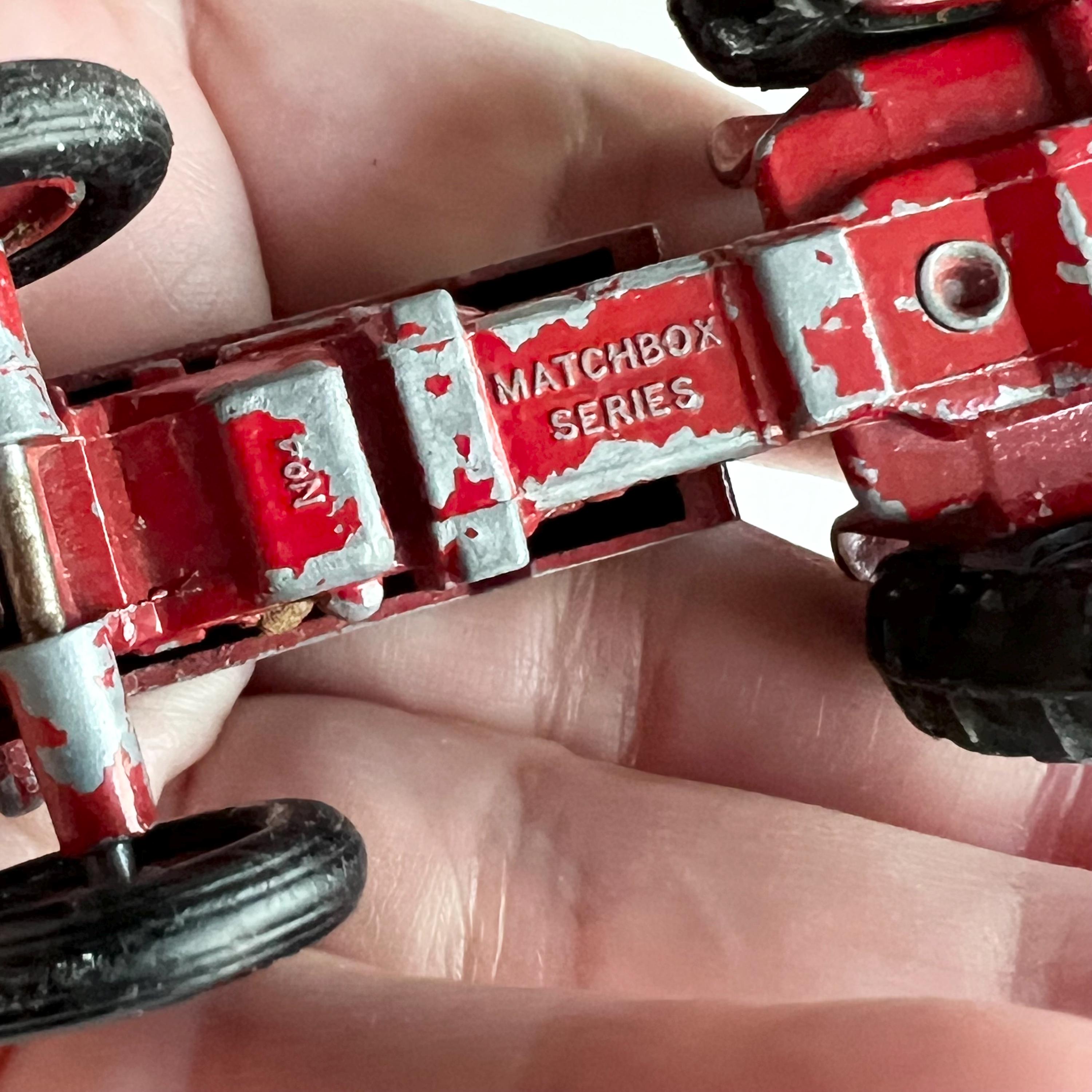 Early Matchbox Lesney Tractor, No 4, King Size, Red With Black