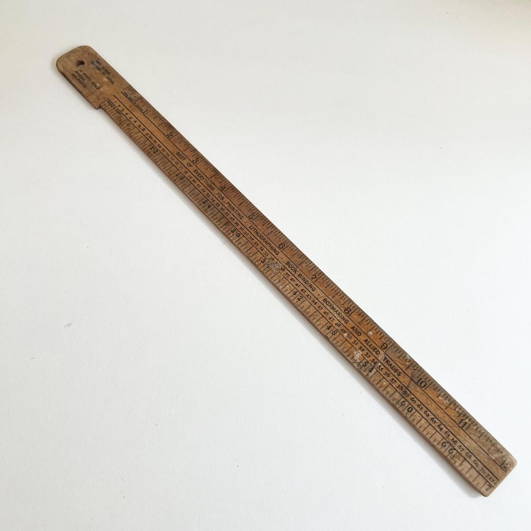 Vintage Typesetting Ruler, Wood, Printing Press Collectible, Toronto ...