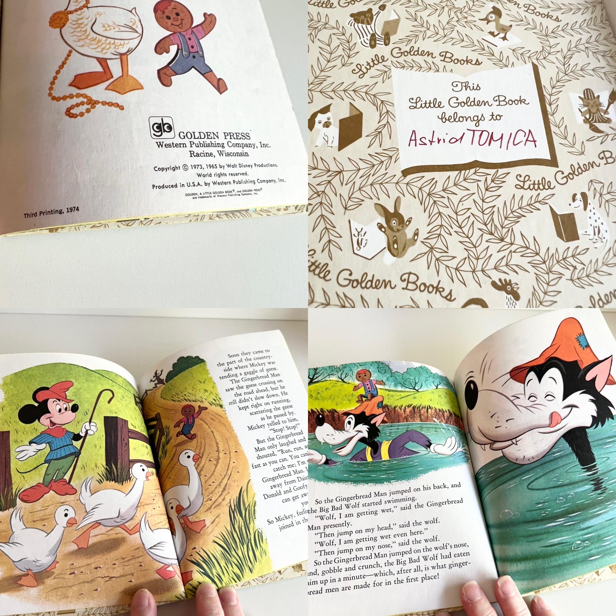 2 Little Golden Book Walt Disney, Vintage 1970s Children's Picture
