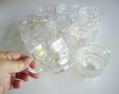 Punch Cups, Federal Glass, Iridescent, Yorktown Jubilee, Colonial, Depression Glass, Snack Cups, Small Beverage Cups, Set of 10