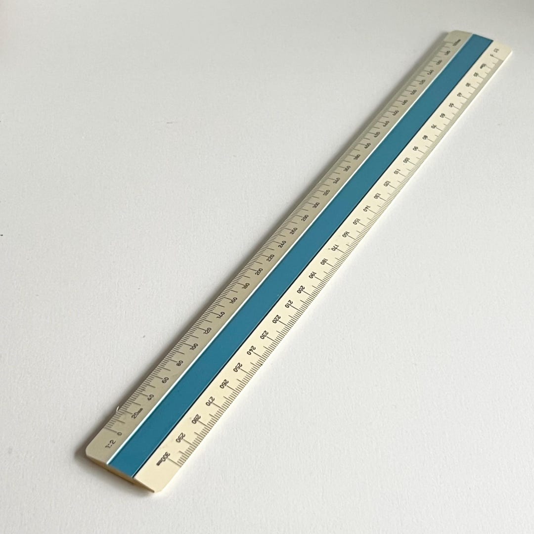 Vintage Staedtler-mars Ruler, 561 70-1, Flat Scale Ruler, 1 to 1, 1 to ...