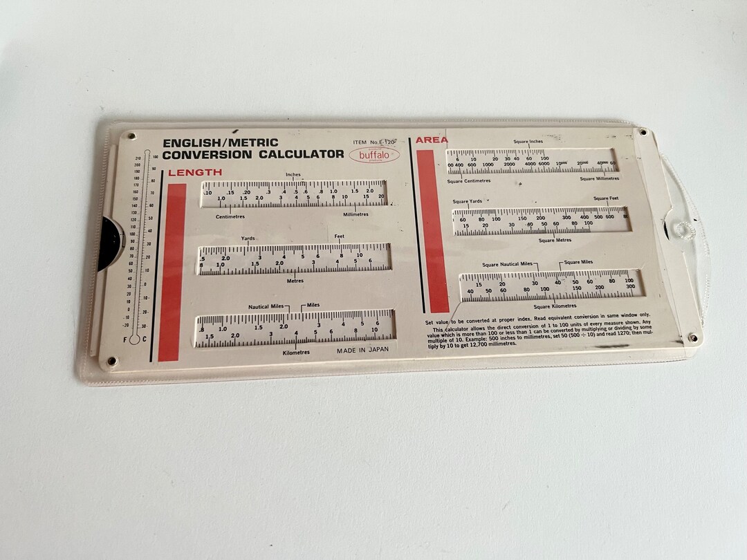 Metric Conversion Slide Rule Ruler Inches to Cm Ounces to - Etsy