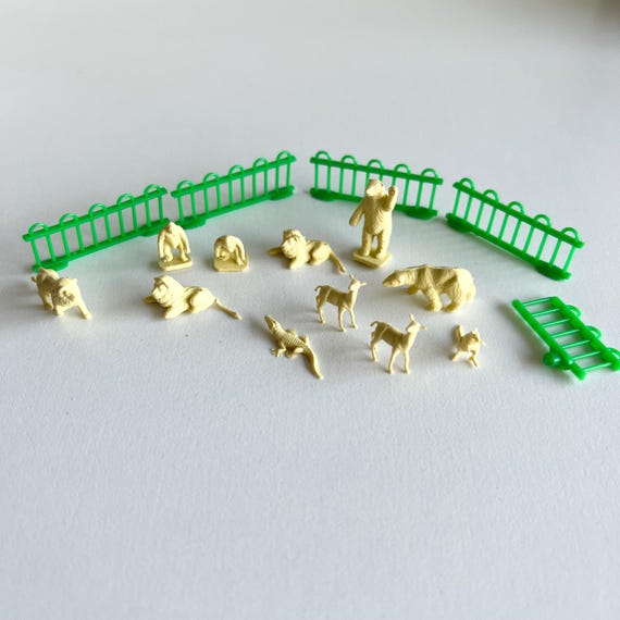 Airfix Zoo HO OO Miniature Animals, Mid Century Plastic Toy, Teeny