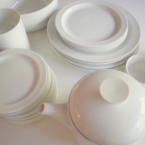 Replacement Dishes Rosenthal Studio Linie Continental, Duo White, Ambrogio Pozzi, German Porcelain, High Quality, Minimalist Design, Plain