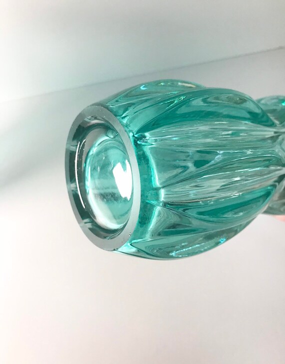 Czech Glass Vase, Rosice Sklo Union, Turquoise 1032 Vase by Jan