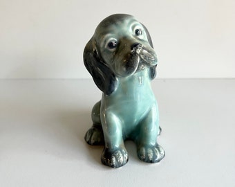 Blue Beswick Dog, Mold 454, Lollopy Spaniel Dog Puppy for Display, Gift for Dog Lover