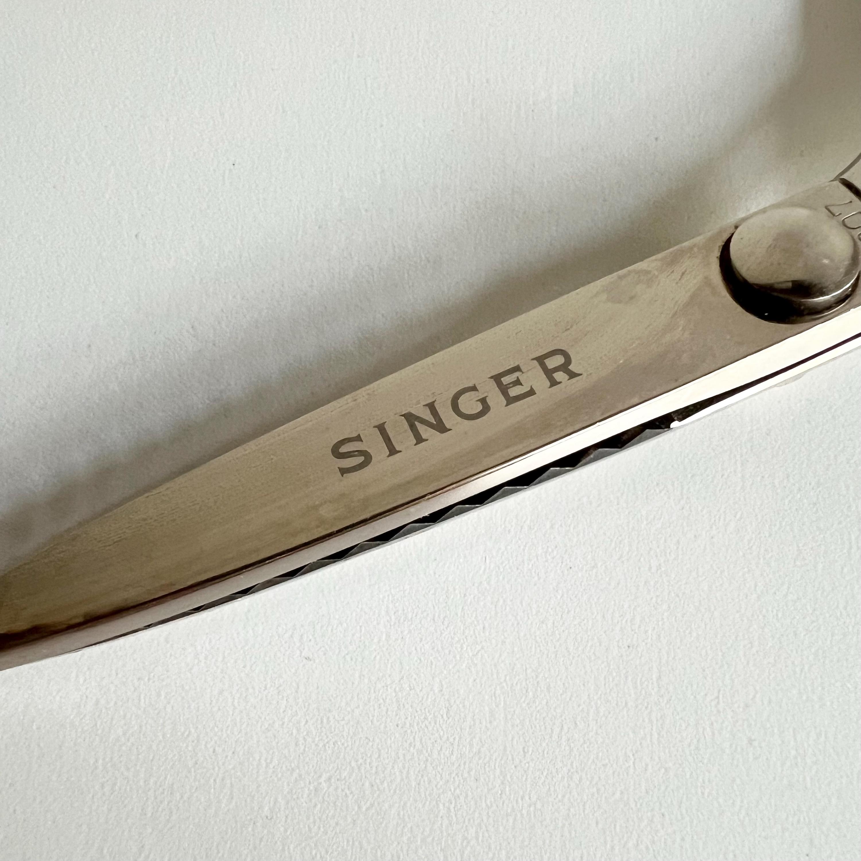 Singer Pinking Shears Scissors, All Silver, Mid Century, Stainless