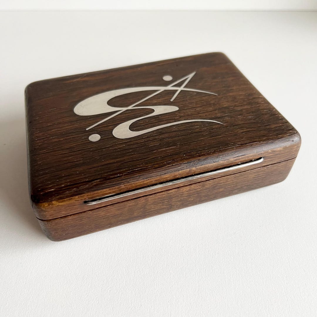 Vintage Danish Axel Salomonsen Rosewood Box, Sterling Silver Inlay