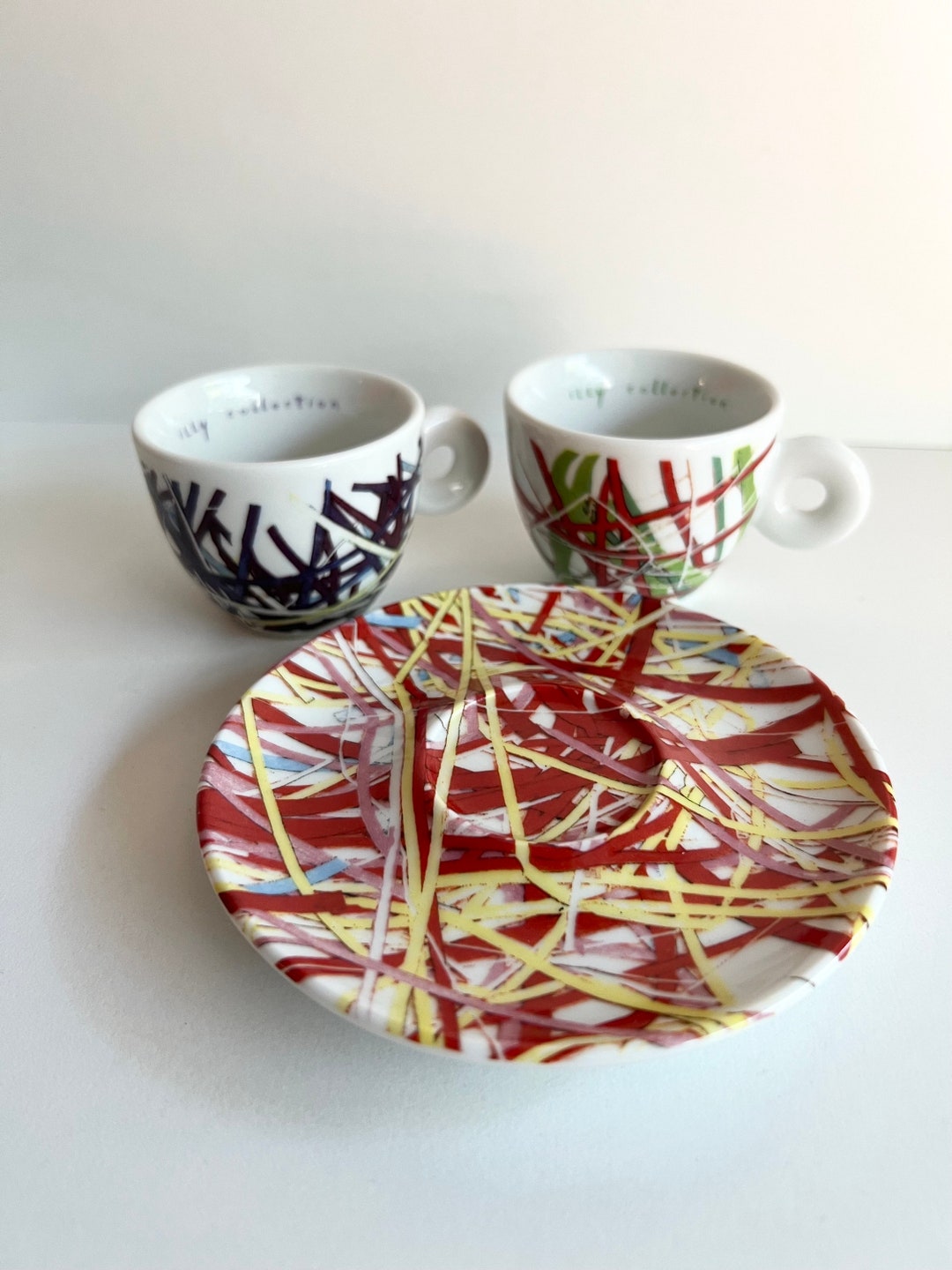Illy Collection 1996 Espresso Cup and Saucer, James Rosenquist Designer