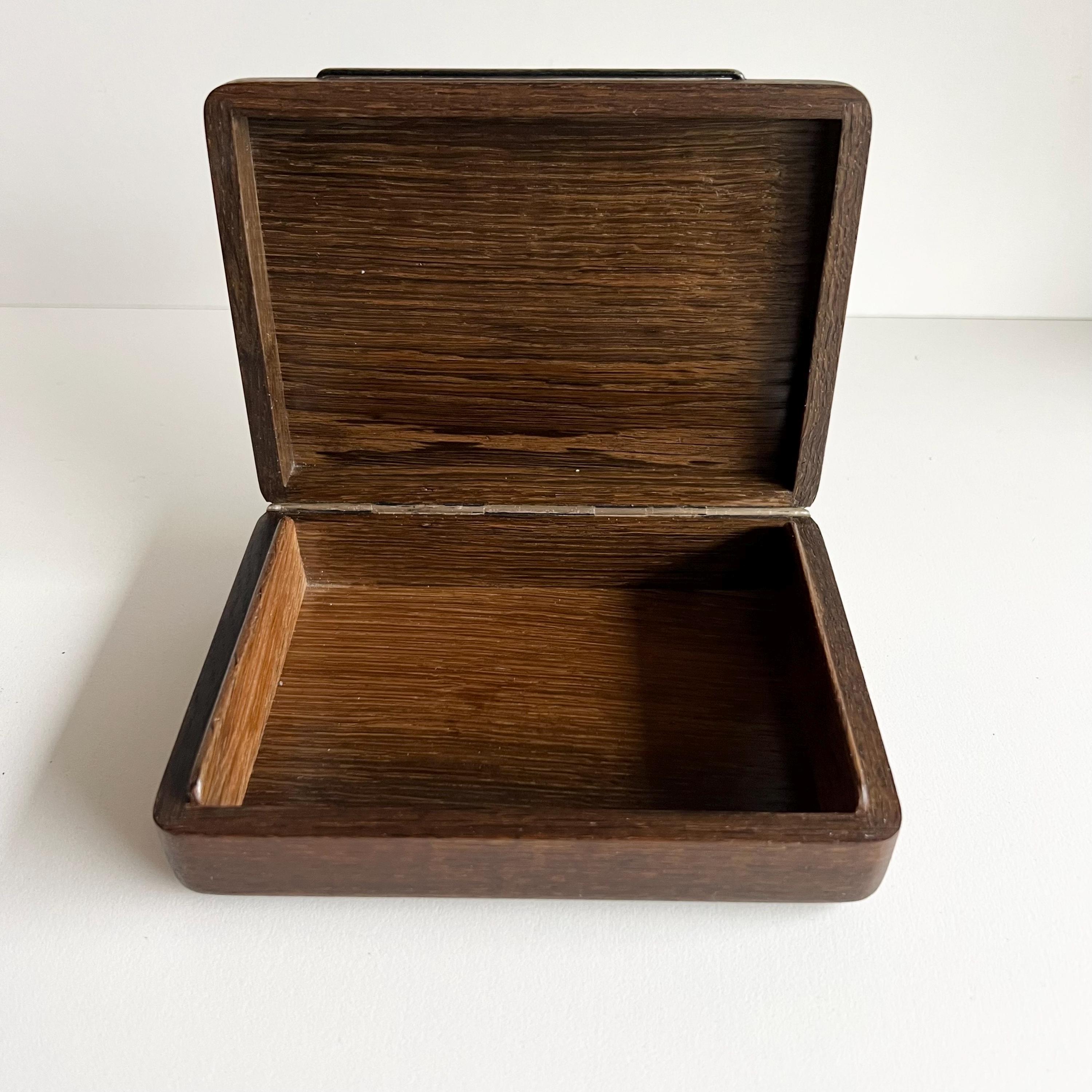 Vintage Danish Axel Salomonsen Rosewood Box, Sterling Silver Inlay