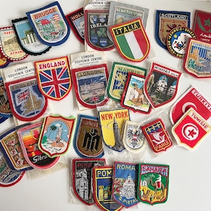 Vintage Travel Patch or Badge, Choose from 34 Countries or Locations, Collectible Embellishment, Sewing Supply, Jacket, Backpack Decoration