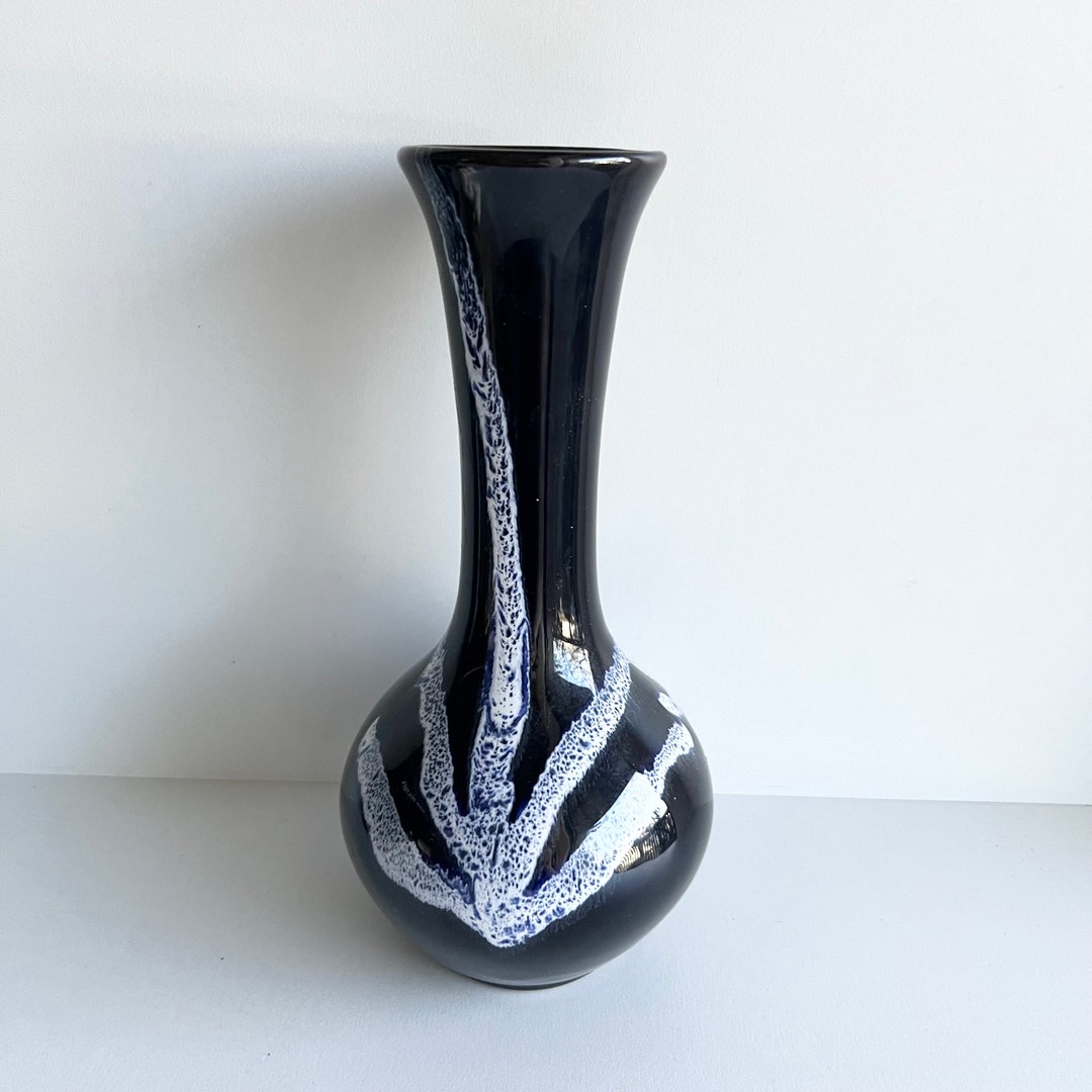Blue Mountain Pottery Vase, Blue Granite Drip Glaze, BMP Small Vase ...