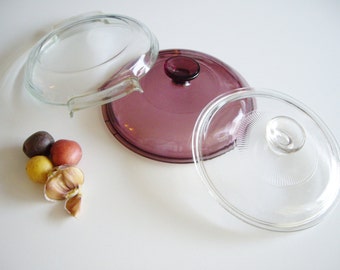 Replacement Pyrex Lid for Casserole Dishes, French, 454, G5C, Spare, Corning, Cranberry Visions