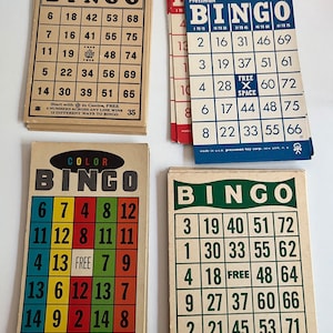 Lot de cartes de bingo originales, Lot de 6 cartes, 4 styles, Loisirs créatifs, Journalisation indésirable, Scrapbooking, Créations en papier, Fournitures pour fabrication de cartes, Fournitures de collage
