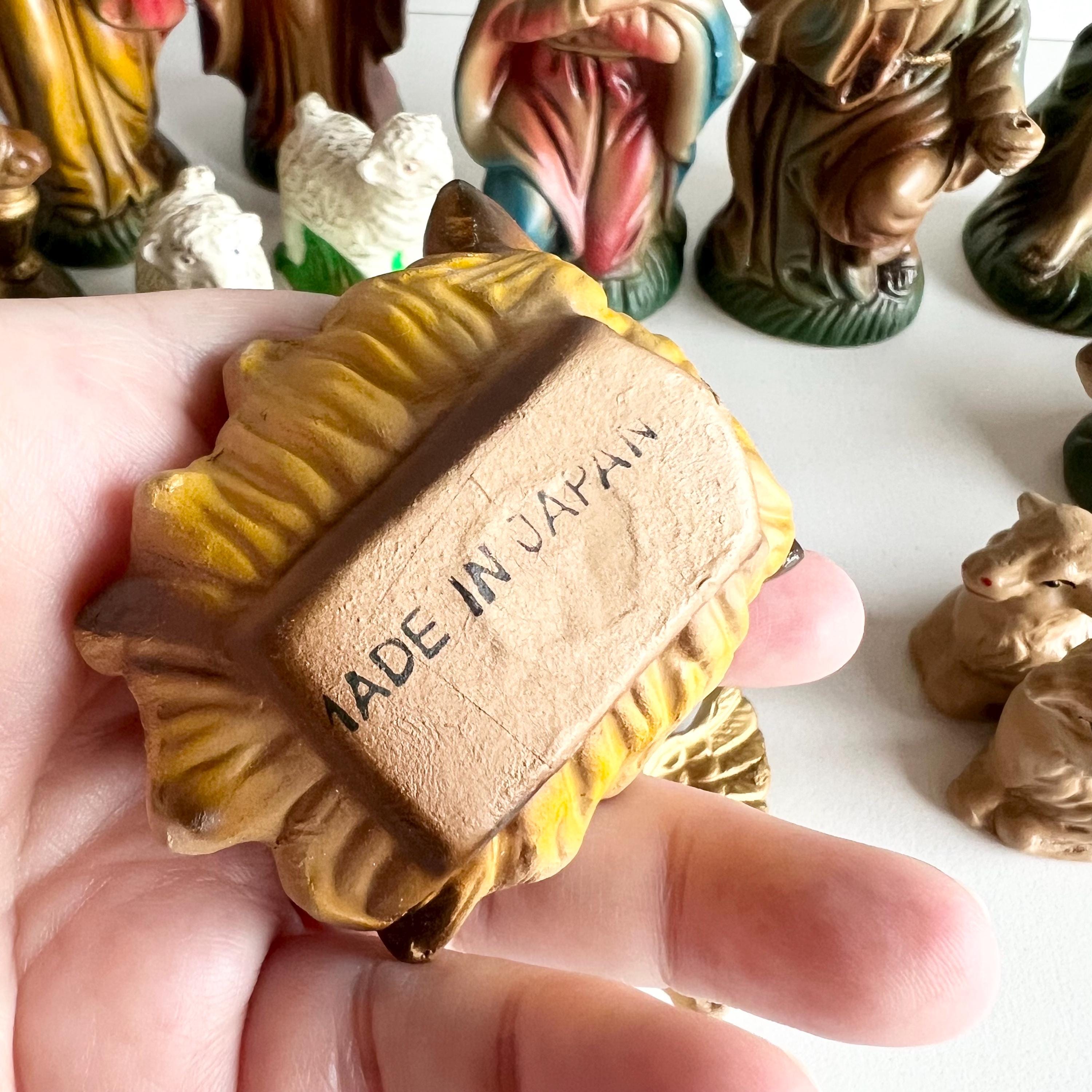 Plastic Nativity Set, Vintage 80s Christmas, Made in Japan, 14