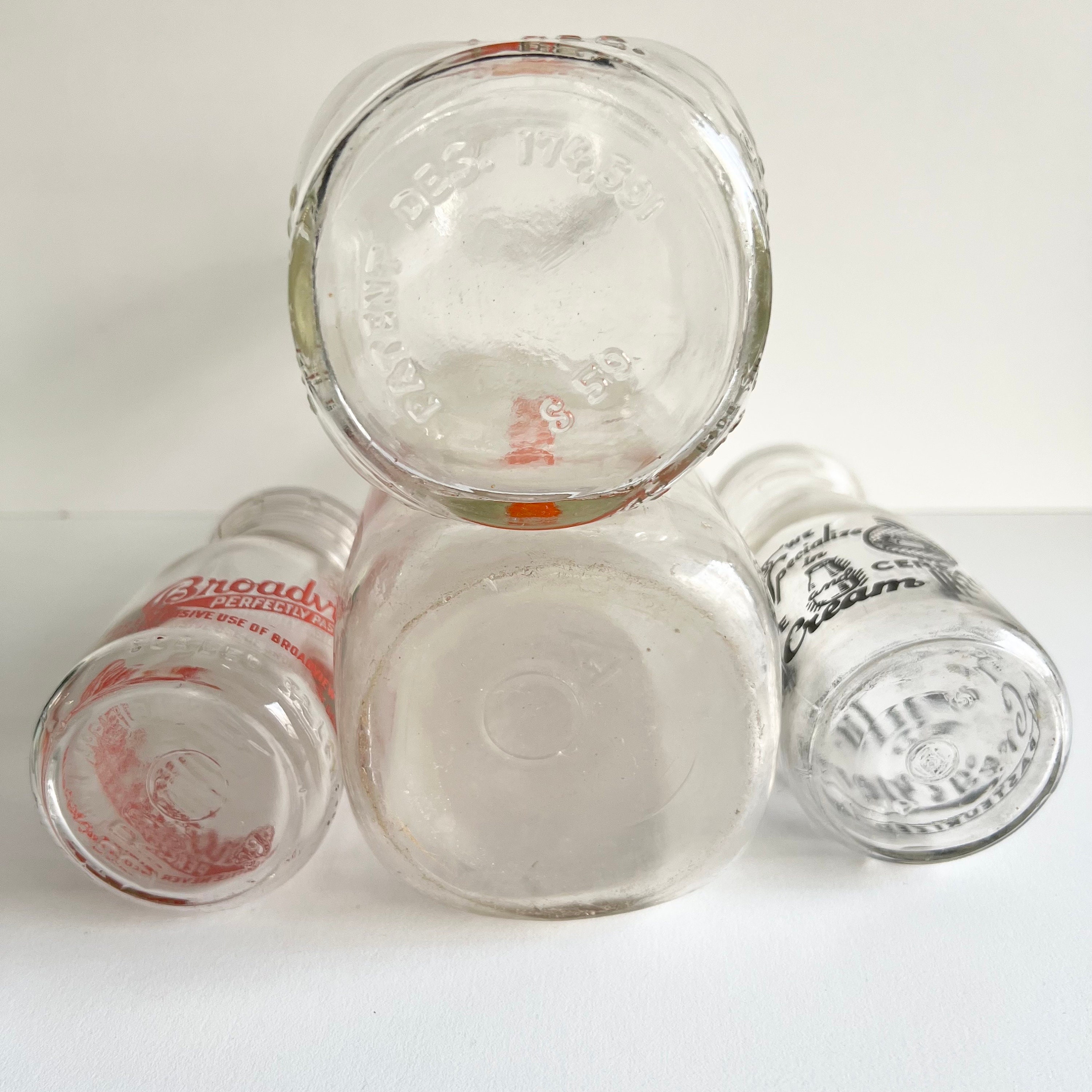 Vintage Milk Bottle, Collectible Dairy, Small Cream, Red and Black