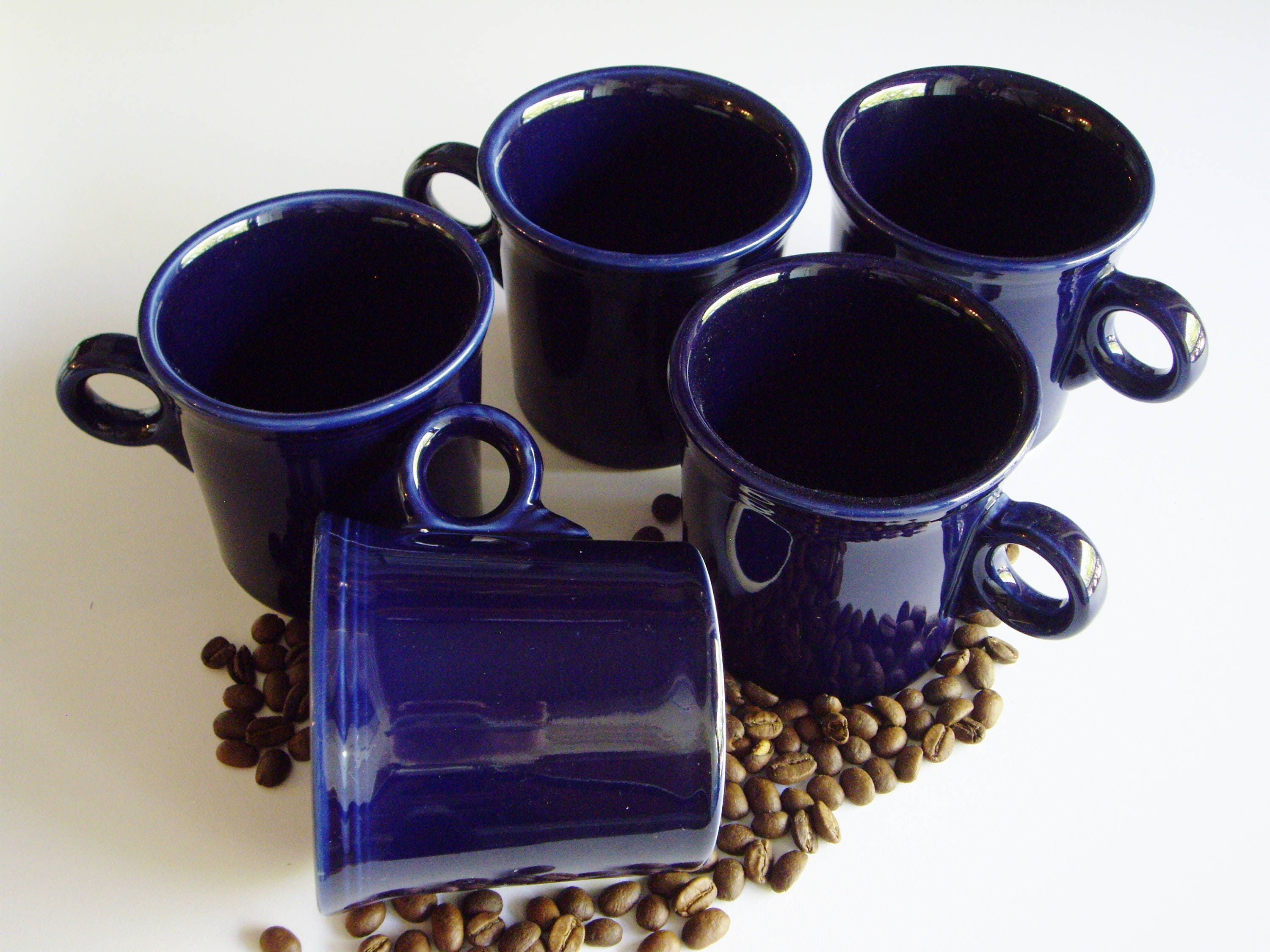 Fiestaware Mugs Fiesta Reissue Lead Free Cobalt Blue Homer Etsy