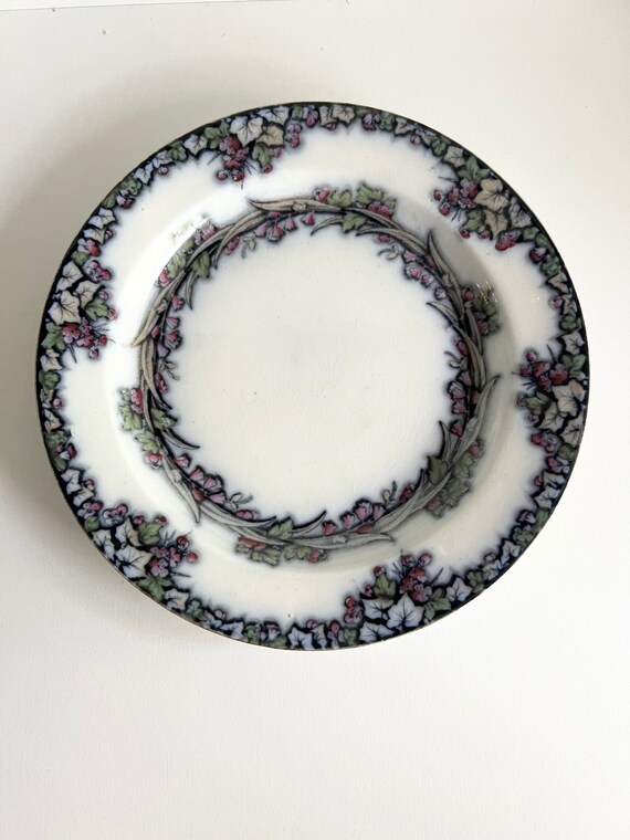 Antique Plate, T. Dimmock, Pearl Ware Clematis, Side Plate