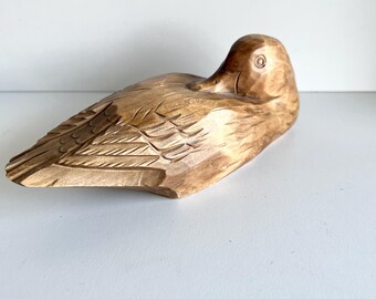 Vintage Caron Carved Wooden Duck, Canadian Folk Art, Farmhouse Rustic Country Design Style, Primitive, Lake House Decoration, Mancave Decor