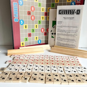 Pièces ou pièces de rechange du jeu Ginny-O vintage, choix de carreaux de jeu de cartes, supports pour carreaux, instructions, tableau, cœurs/diamants, pique/trèfles