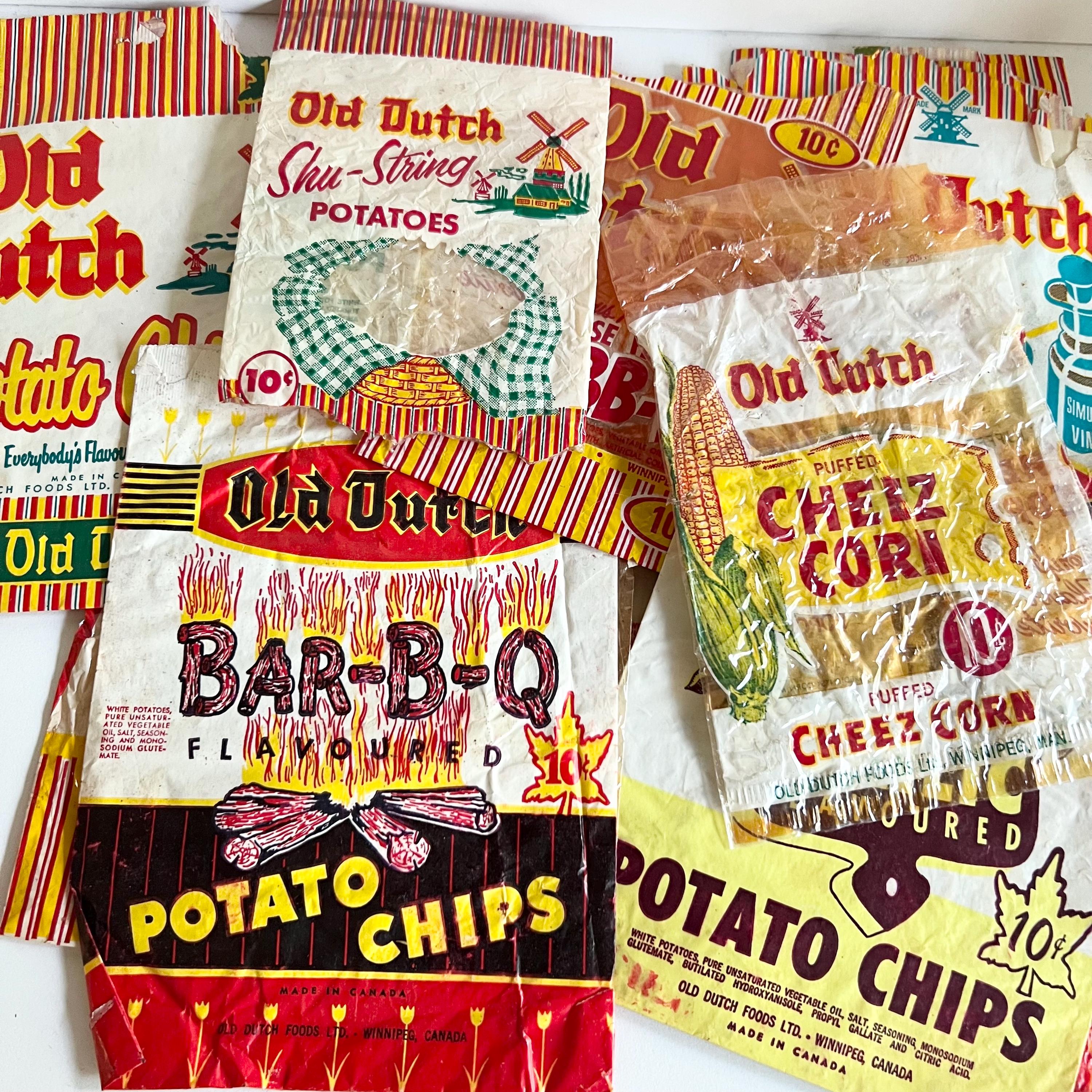 ヴィンテージオールドダッチポテトチップスバッグ：カナダの広告 