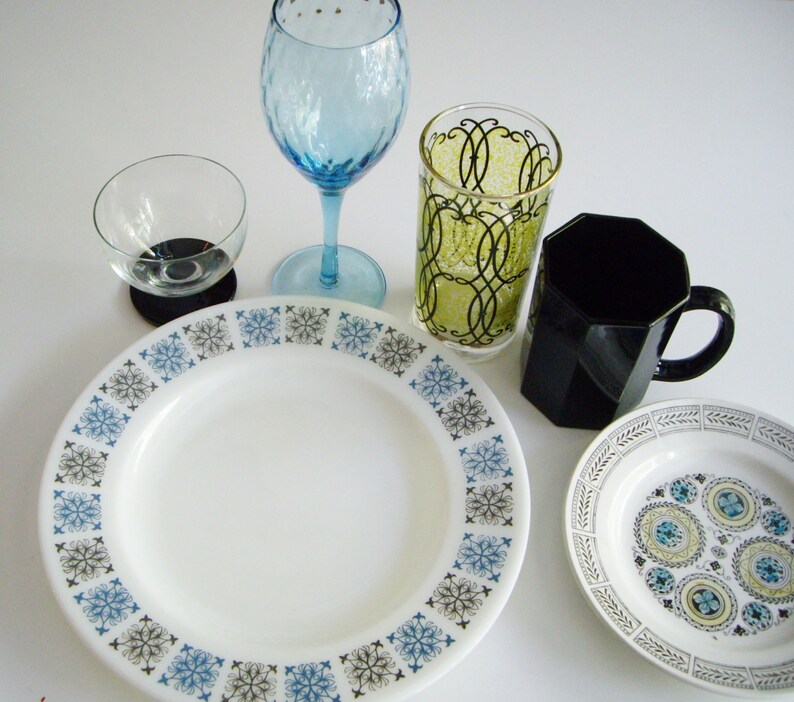 Place Setting Mix and Match Dish Set Vintage Kathie Winkle Etsy