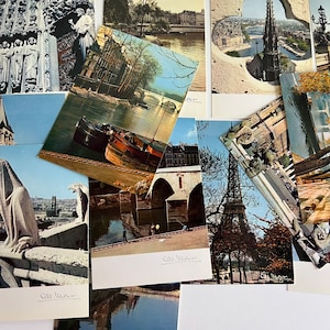 14 Vintage Paris Postcards, Albert Monier, Yvon, Landmarks in Colour, Eiffel Tower, Notre-Dame, Frameable Collection, Unposted Postcard Lot