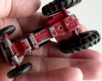 Early Matchbox Lesney Tractor, No 4, King Size, Red With Black