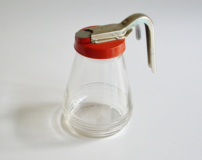 Vintage Syrup Dispenser or Pitcher Androck Glass Federal Etsy