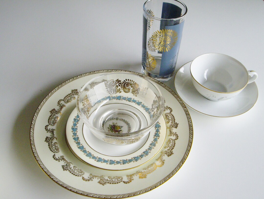 Mix and Match Dishes Mismatched Gold and Silver Place Etsy